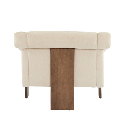Sierra - Vintage Modern Accent Chair With Deep Cushions And Wide Armrests - Beige