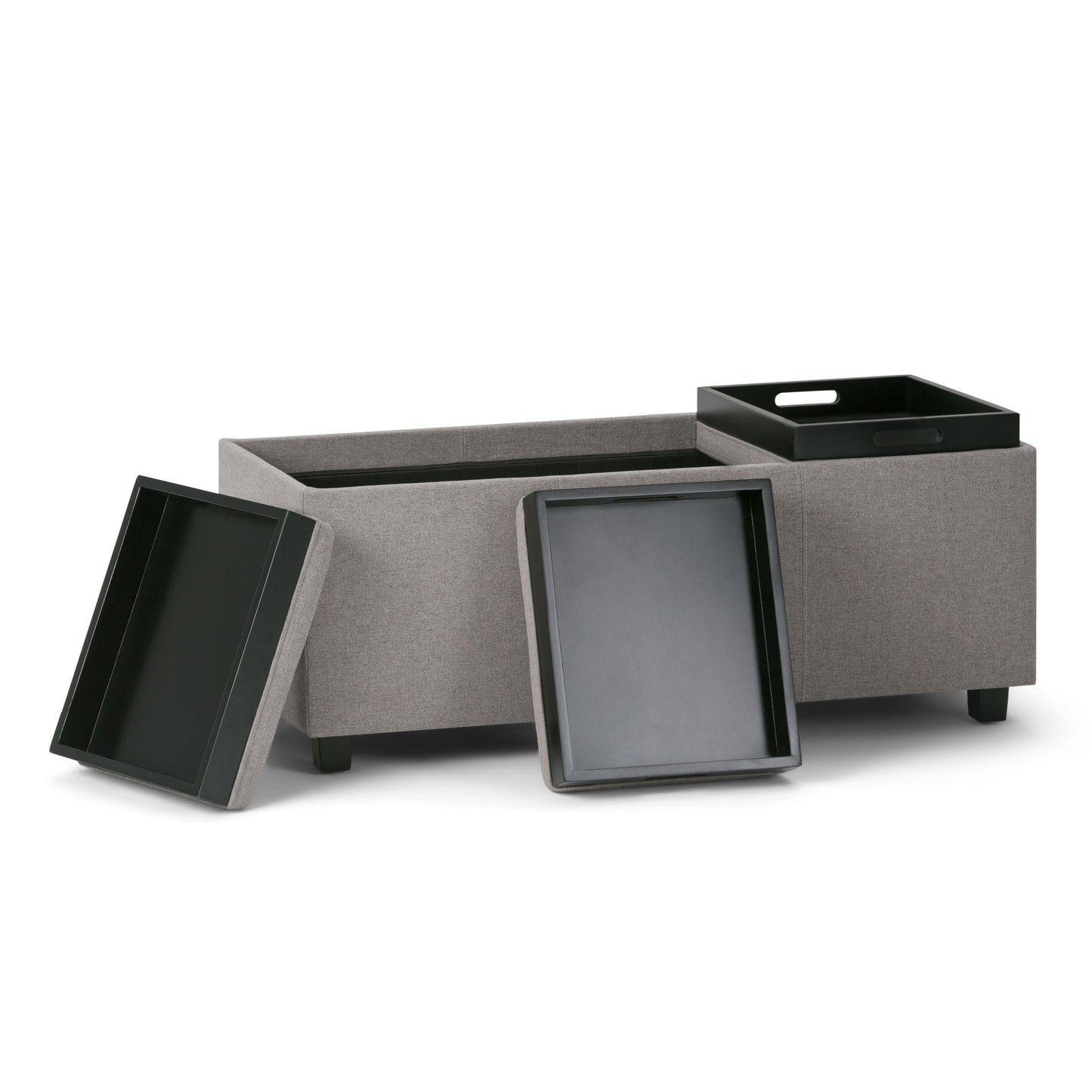 Avalon - Storage Ottoman - Cloud Gray