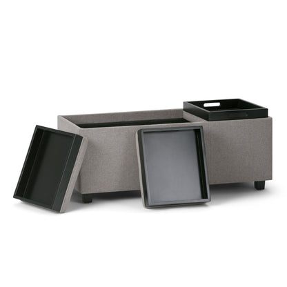 Avalon - Storage Ottoman - Cloud Gray