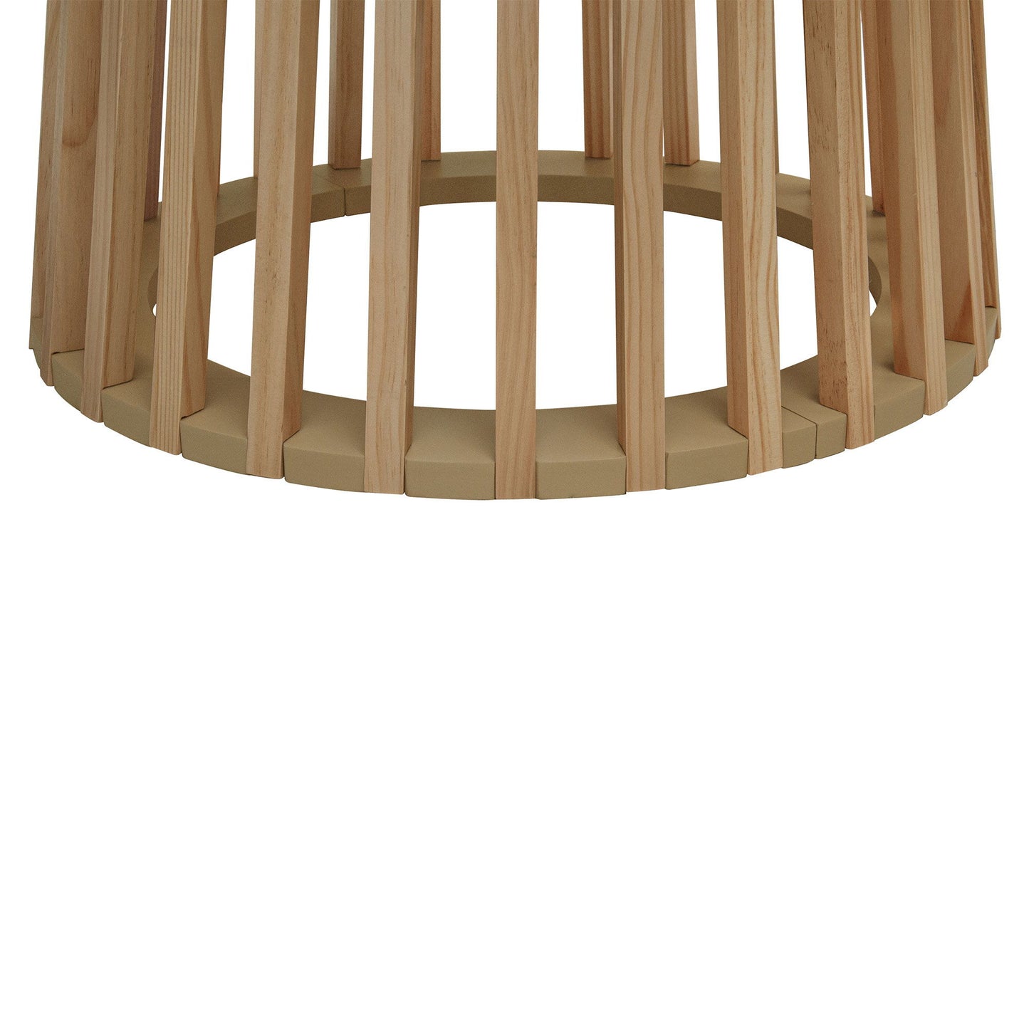 Modern Round Coffee Table With Grille Molding For Living Room, Bedroom, Or Balcony - Oak