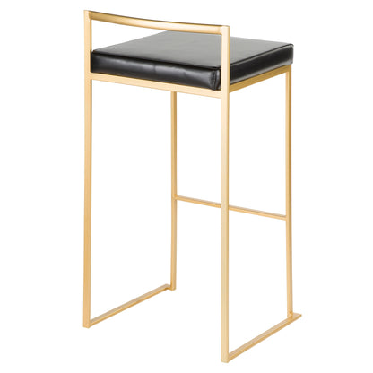 Fuji - Contemporary / Glam Barstool (Set of 2) - Gold / Black