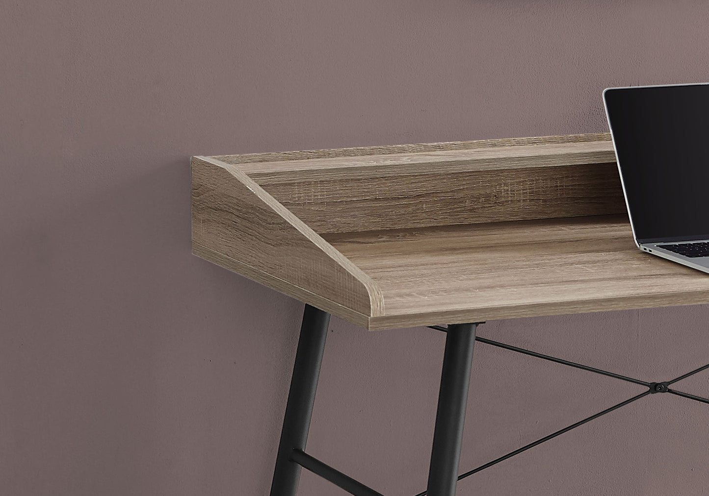 Computer Desk For Home Office, Laptop, Storage Shelves, Contemporary Versatile Placement - Taupe