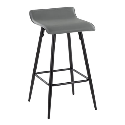 Ale - Contemporary Fixed Height Counter Stool (Set of 2) - Black / Gray