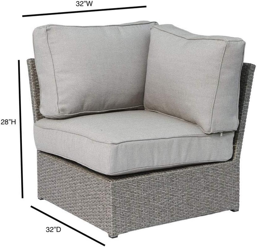 Shick - Corner Wedge Patio Chair With Cushions - Gray