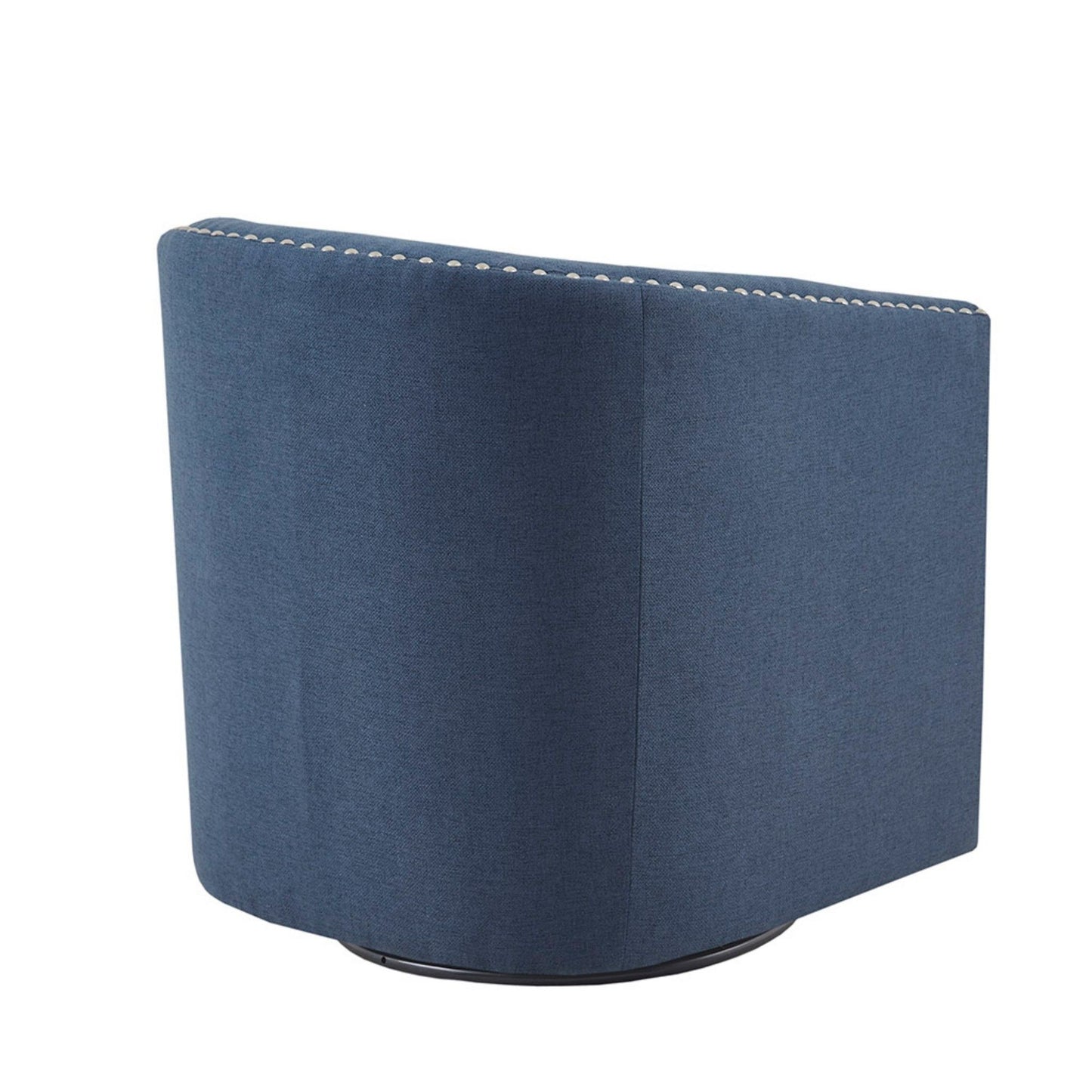 Luxurious Swivel Chair With 360 Degree Rotation Fabric And Solid Wood - Blue