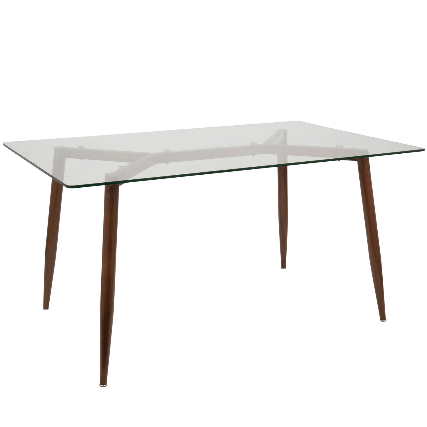 Clara Pebble - 5 Piece Mid-Century Modern Dining Set - Walnut / Blue
