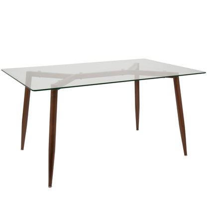 Clara Pebble - 5 Piece Mid-Century Modern Dining Set - Walnut / Blue