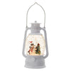 Christmas Plastic / Resin Lantern With Snowman & Tree LED / Water Spinning / 6 Hours Timer, 3*AA Batteries Required - White / Multi