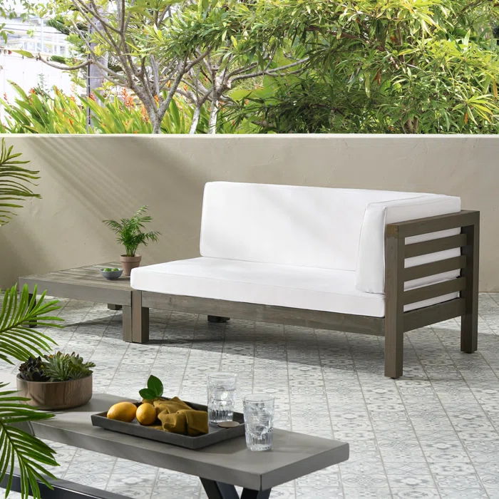 Oana - Right Corner Bench And Coffee Table - White