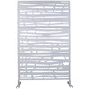 Outdoor & Indoor Privacy Screen Metal Privacy Screen, Freestanding Decorative Screen For Deck Balcony Patio - White
