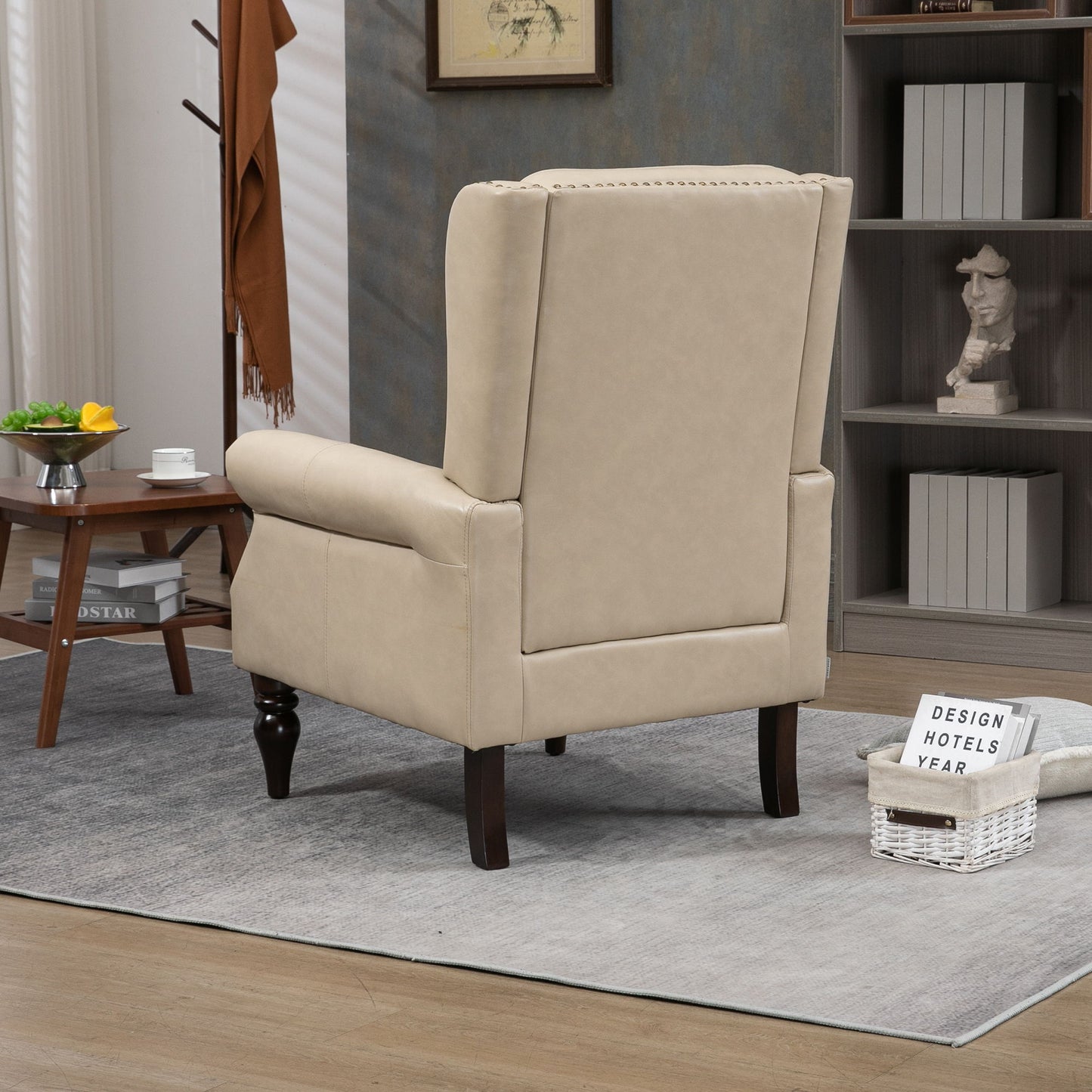Modern Accent Chair Lounge Chair With Sturdy Wood Legs - Camel