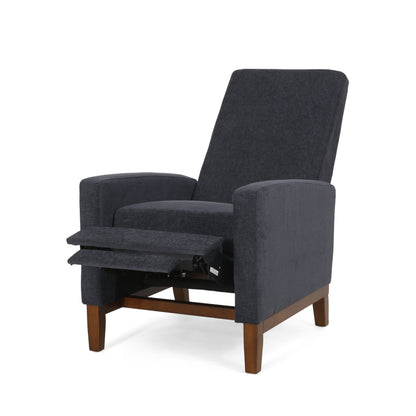 Wide Hand Manual Club Recliner - Charcoal
