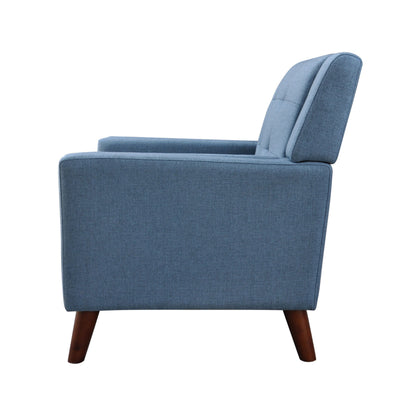 Luminaesque - Fabric Upholstered Armchair With Tufted Back - Blue