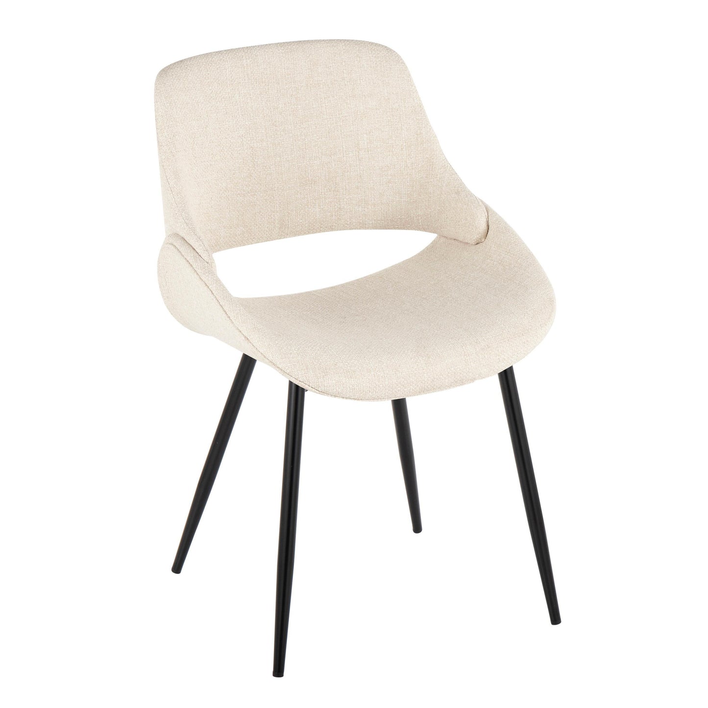 Fabrico - Mid-Century Modern Dining Chair (Set of 2) - Cream / Black