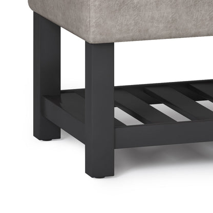 Cosmopolitan - Storage Ottoman Bench With Open Bottom - Distressed Gray Taupe