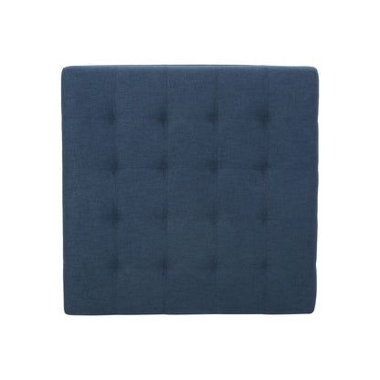 Isabella - Elegant Ottoman With Storage Functionality - Navy Blue Fabric