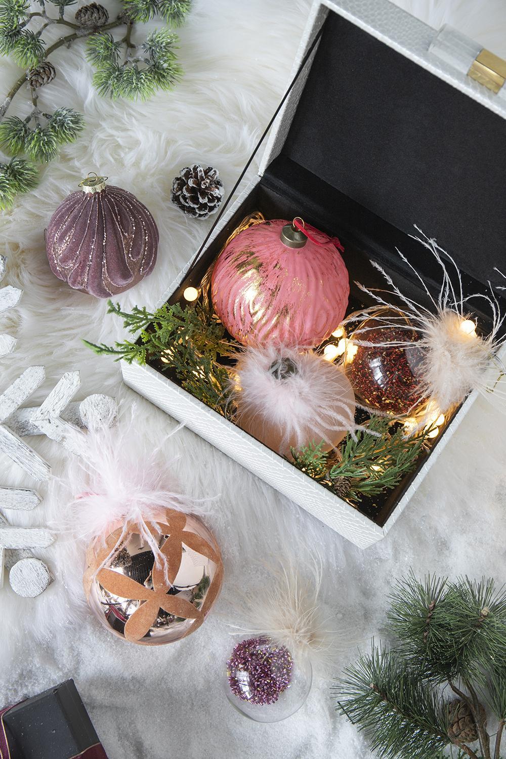 Christmas Ball Ornaments, Decorative Hanging Ball Christmas Tree Ornaments, For Holiday Decorations (Set of 6) - Multi
