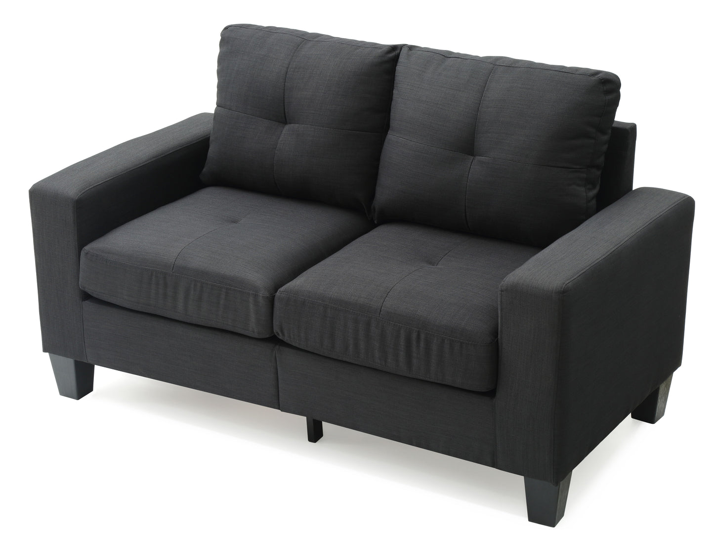 Modern Design Modular Loveseat - Black