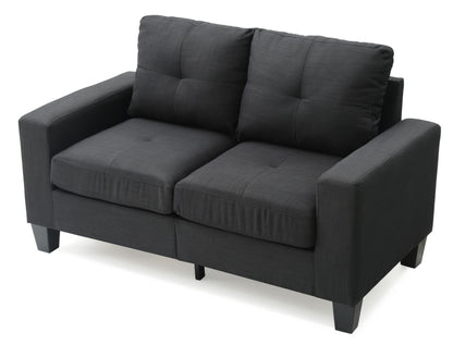 Modern Design Modular Loveseat - Black