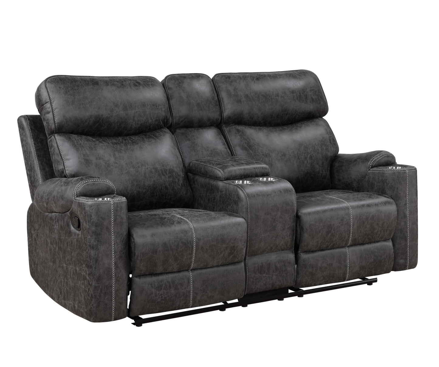 Hirah - 3 Piece Living Room Set - Dark Gray