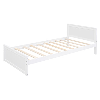 Full Size Loft Bed With A Twin Size Stand Alone Bed, Shelves, Desk, And Wardrobe - White