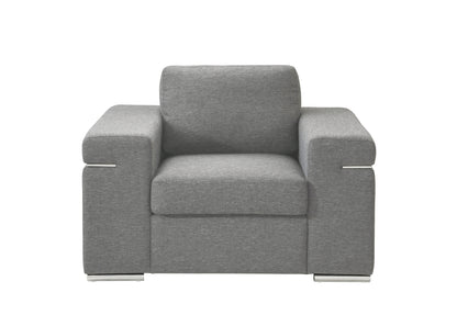 Gianna - Light Gray Woven Fabric Arm Chair