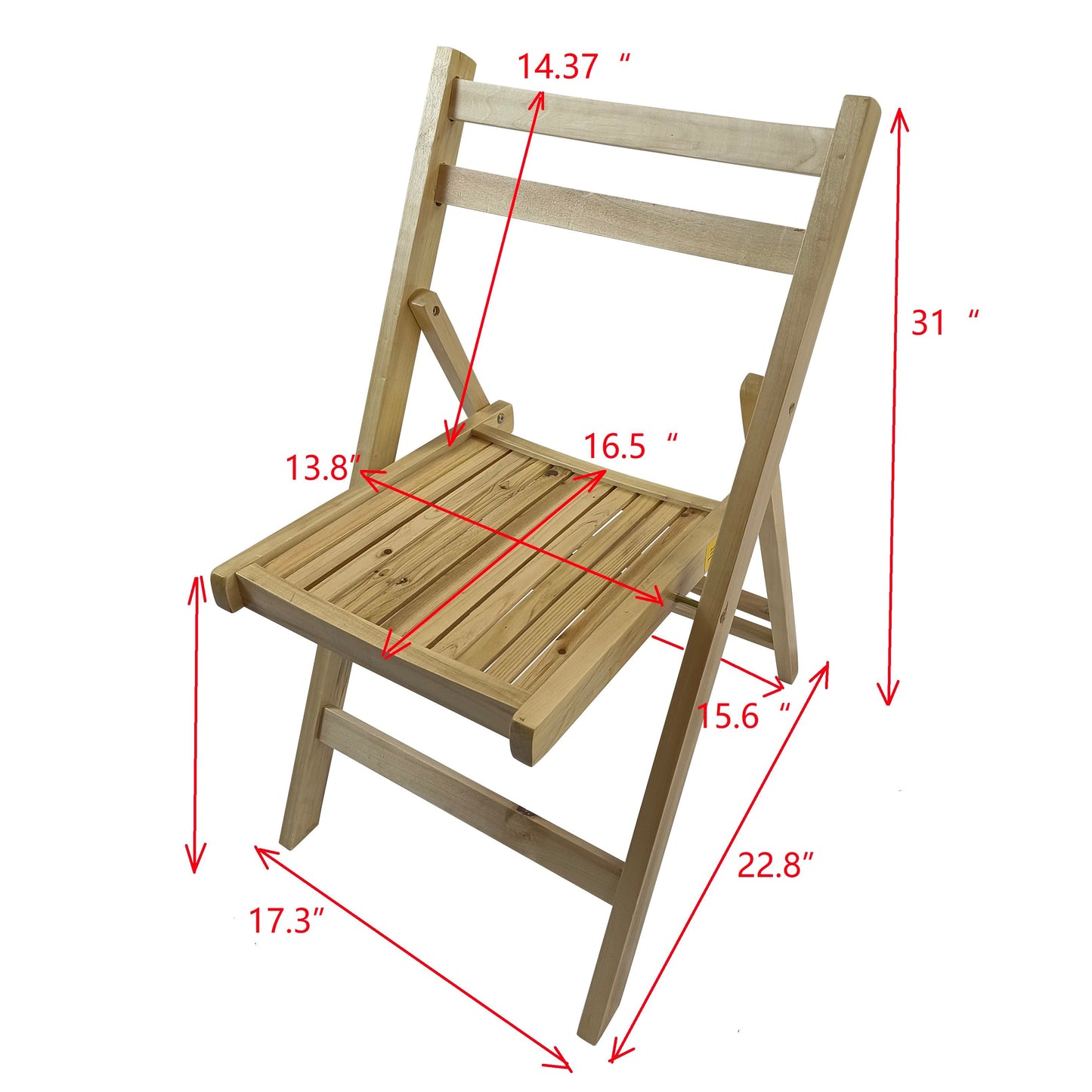 Folding Special Event Chairs, Foldable Style (Set of 4) - Wood