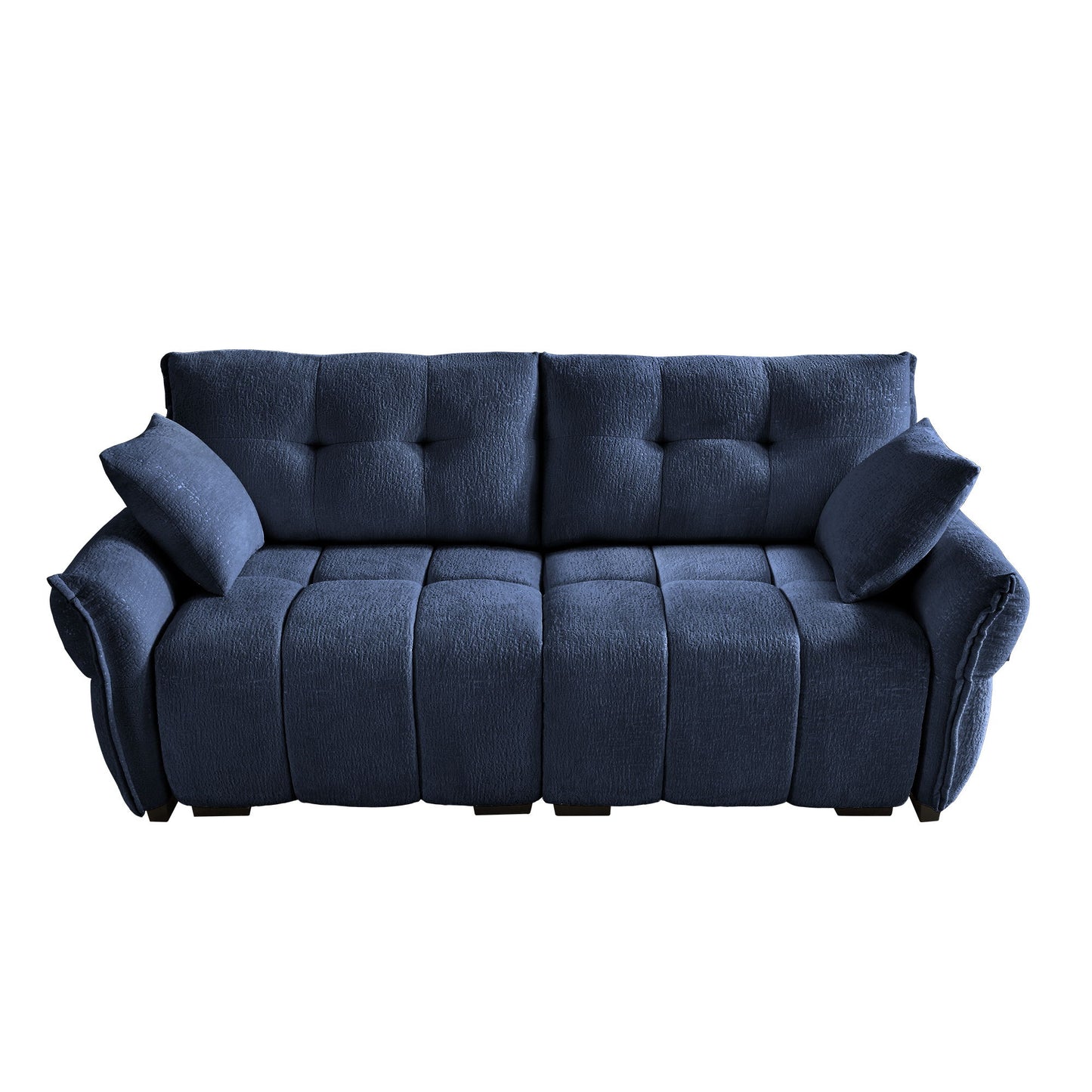 Modern Premium 2 Seater Sofa Ergonomic Design With High Resilience Foam Cushions - Blue