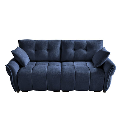 Modern Premium 2 Seater Sofa Ergonomic Design With High Resilience Foam Cushions - Blue