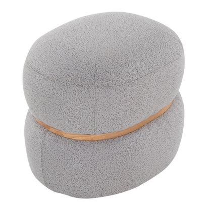 Cinch - Contemporary Pouf Ottoman - Gray / Natural