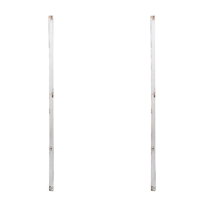 Large Wooden Wall Art Panels With Distressed Round Mirror Accents (Set of 2) - White