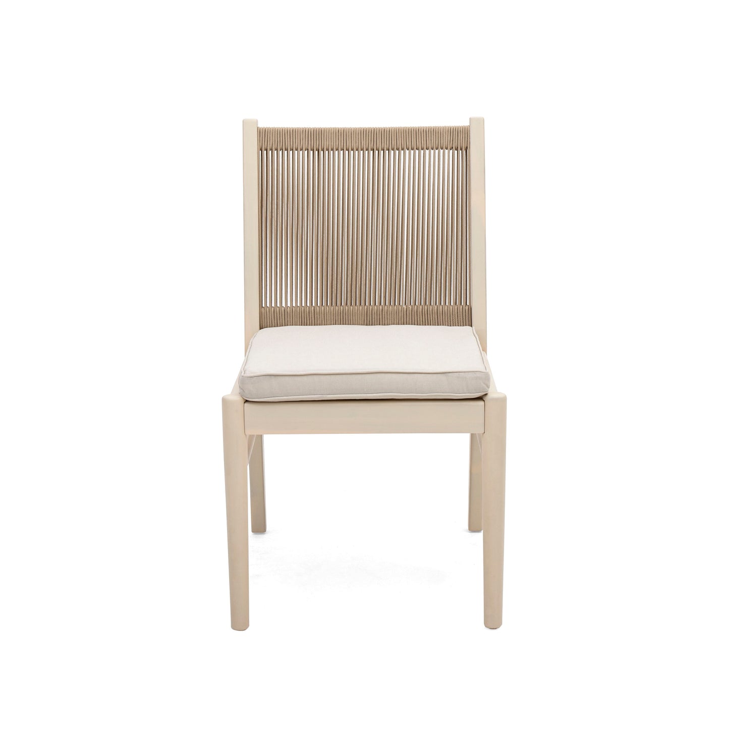 Cordoba - Dining Chair (Set of 2) With Acacia Wood Frame And Water Repellent Fabric - Beige / Yellow