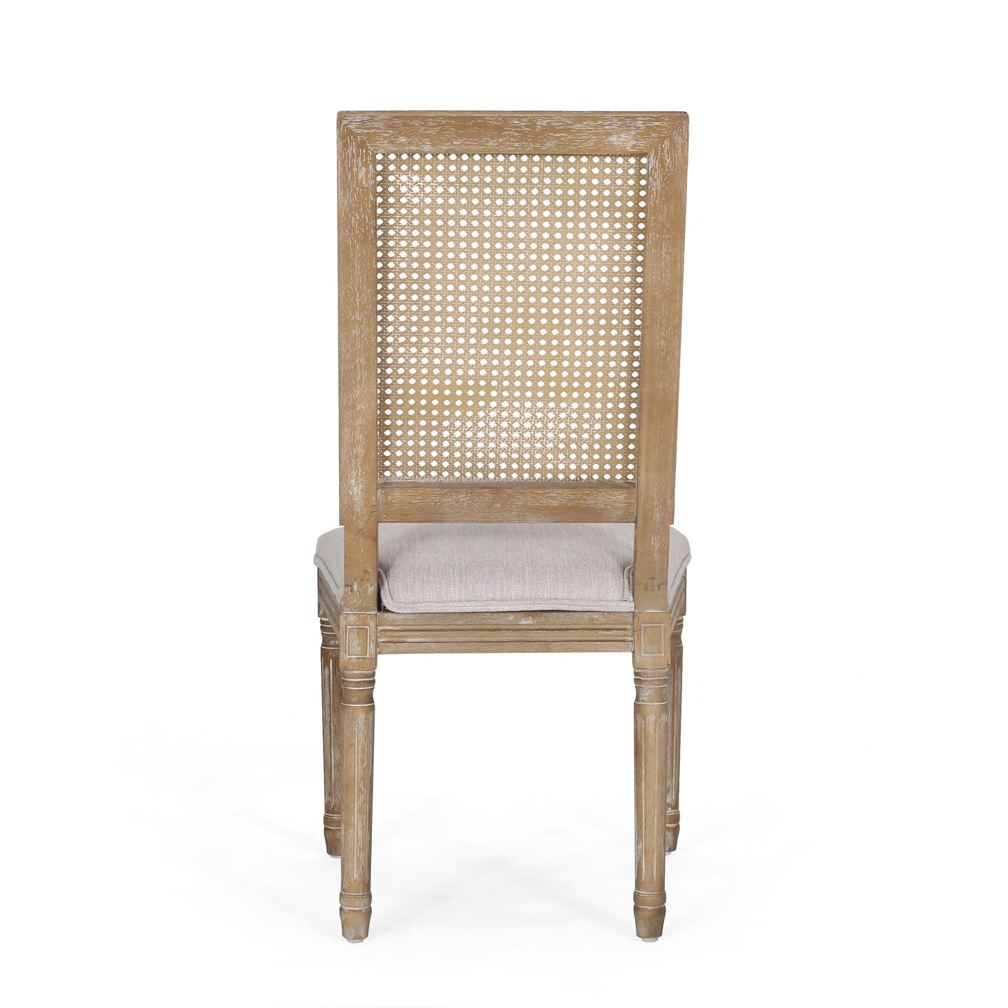 French Country Dining Chair (Set of 2) With Upholstered Seats - Light Gray