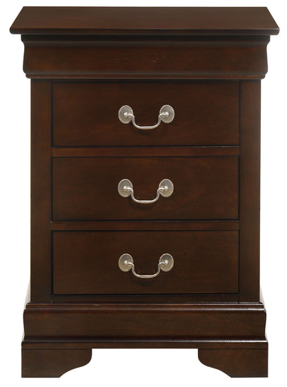 Louis Phillipe - 3 Drawer Nightstand - Cappuccino