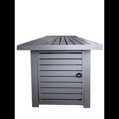 Propane / Gas Outdoor Fire Pit Table With Lid - Gray