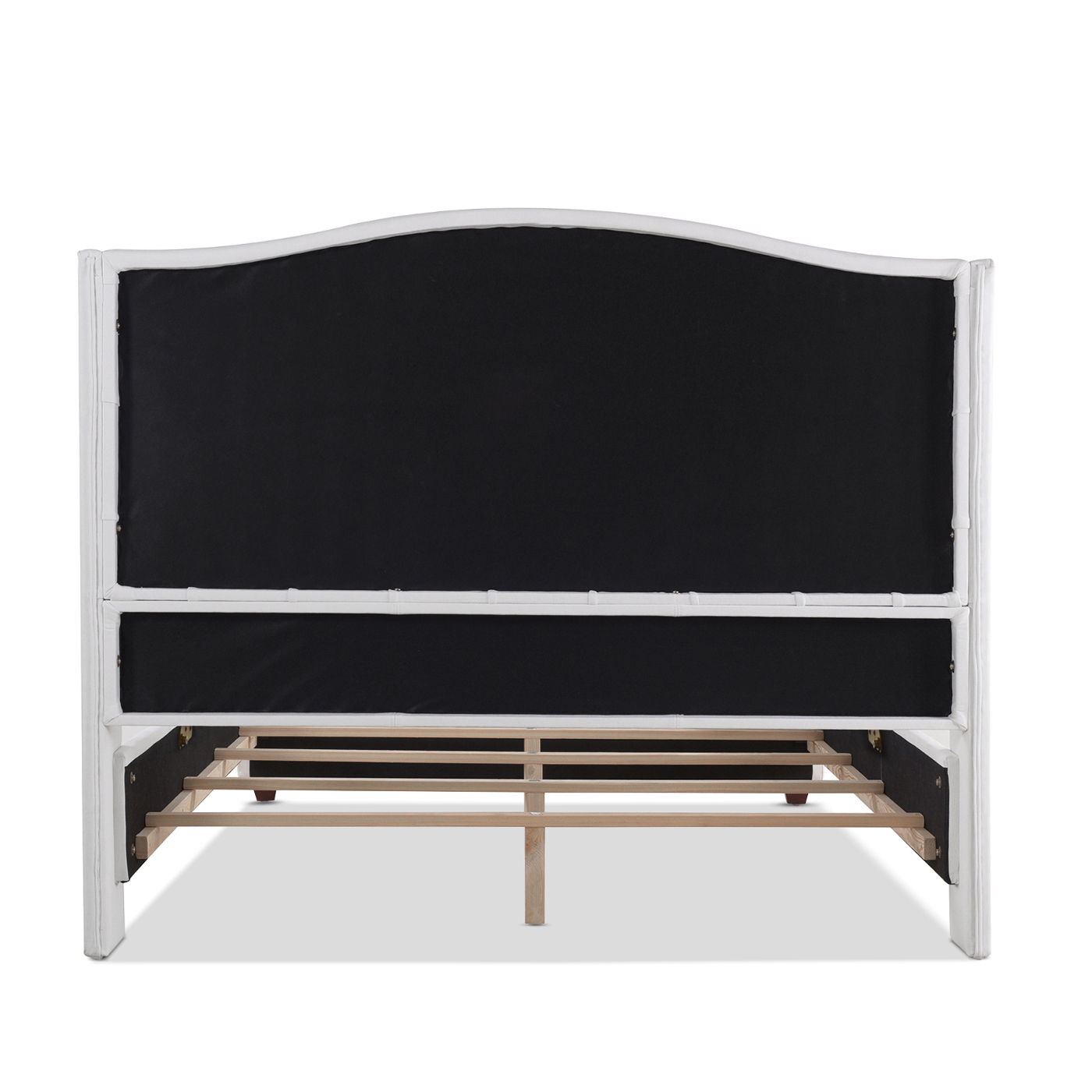 Marcella - Queen Upholstered Shelter Headboard Bed Set - Bright White