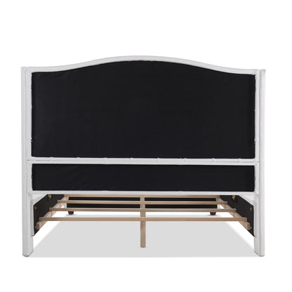 Marcella - Queen Upholstered Shelter Headboard Bed Set - Bright White