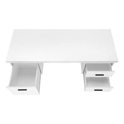 Computer Desk For Home Office, Laptop, Left, Right Set - Up & Storage Drawers - White