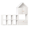Versatile Kids Bookshelf With House-Shaped Design Multifunctional Storage, Durable - White