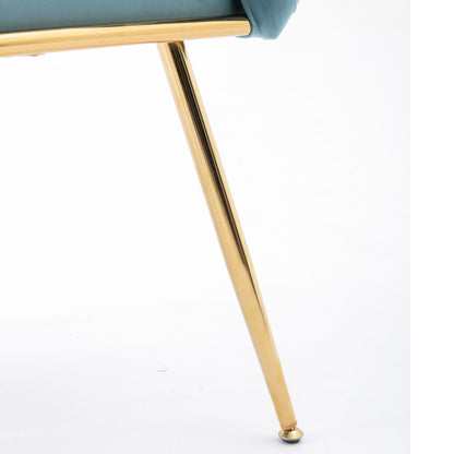 Luxury Modern Simple Leisure Velvet Single Sofa Chair Bedroom Lazy Person Household Dresser Stool Manicure Table Back Chair - Blue