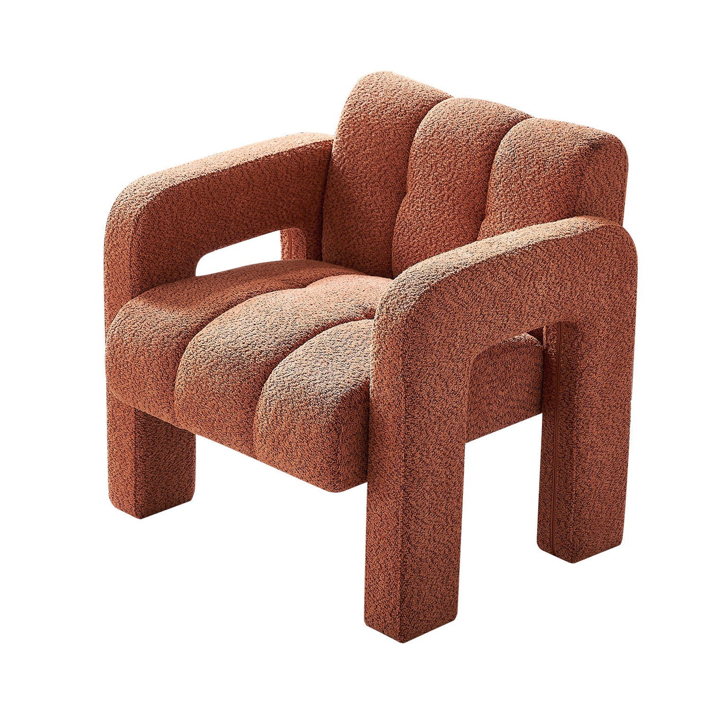 31.10" Wide Boucle Upholstered Accent Chair - Orange