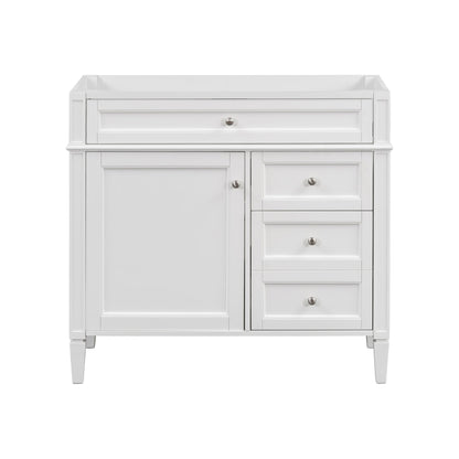 Bathroom Vanity Without Top Sink, Modern Bathroom Storage Cabinet With 2 Drawers And A Tip-Out Drawer, Frame (Not Include Basin Sink) - White