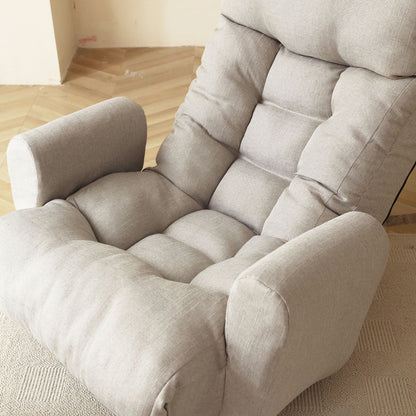 Modern With Metal Frame Swivel Game Lounge Chair With Adjustable Headrest And Waist Support, 360 Degree Rotatable Leisure Chair For Living Room - Gray