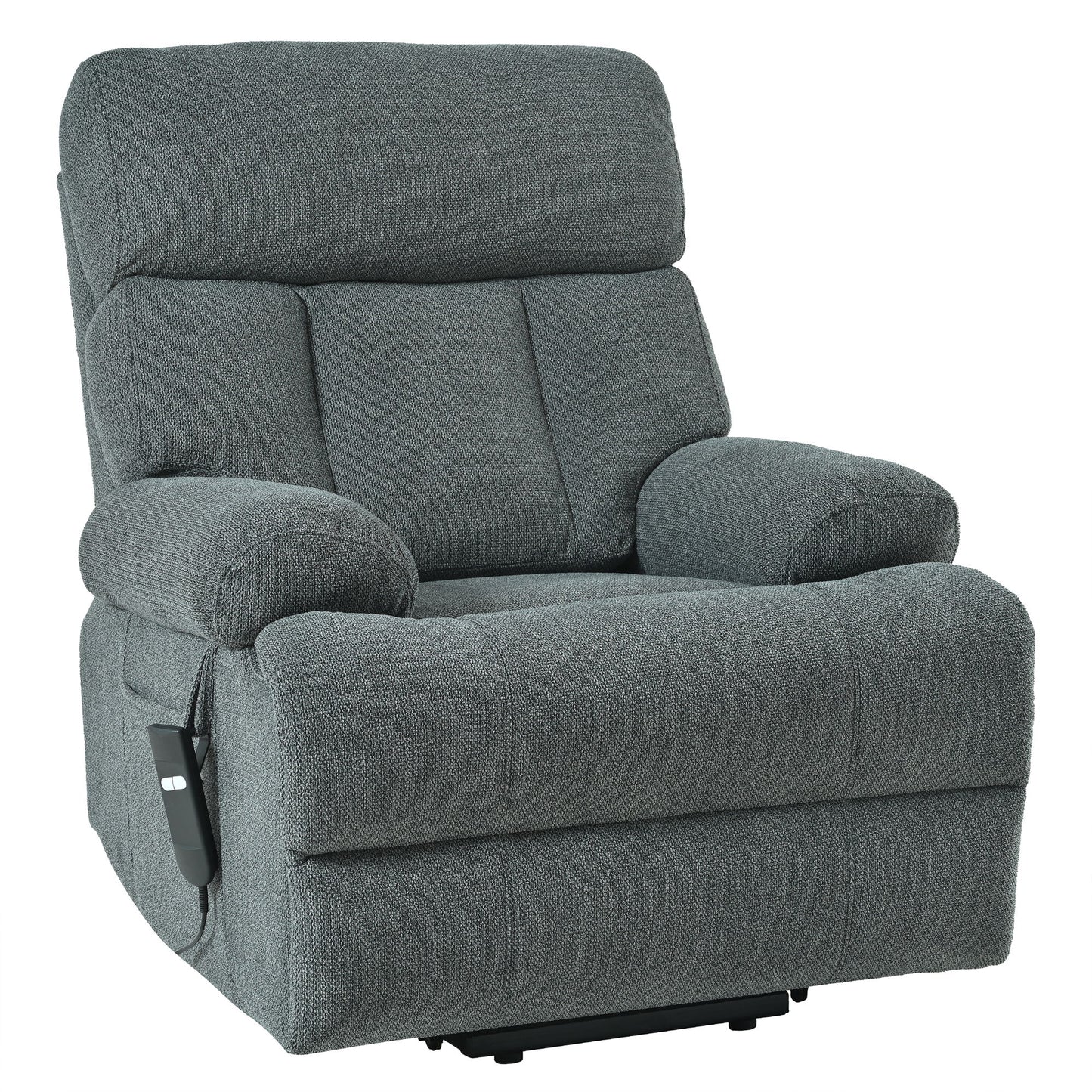 Oversized Power Lift Recliner Chair, Electric Fabric Recliner Chair, Home Theater Seating, Reclining Sofa Chair With Remote Control, Side Pocket, Spacious Seat - Dark Gray