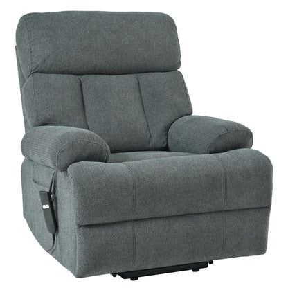 Oversized Power Lift Recliner Chair, Electric Fabric Recliner Chair, Home Theater Seating, Reclining Sofa Chair With Remote Control, Side Pocket, Spacious Seat - Dark Gray