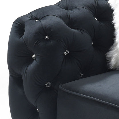 Loveseat With Flared Arms - Black