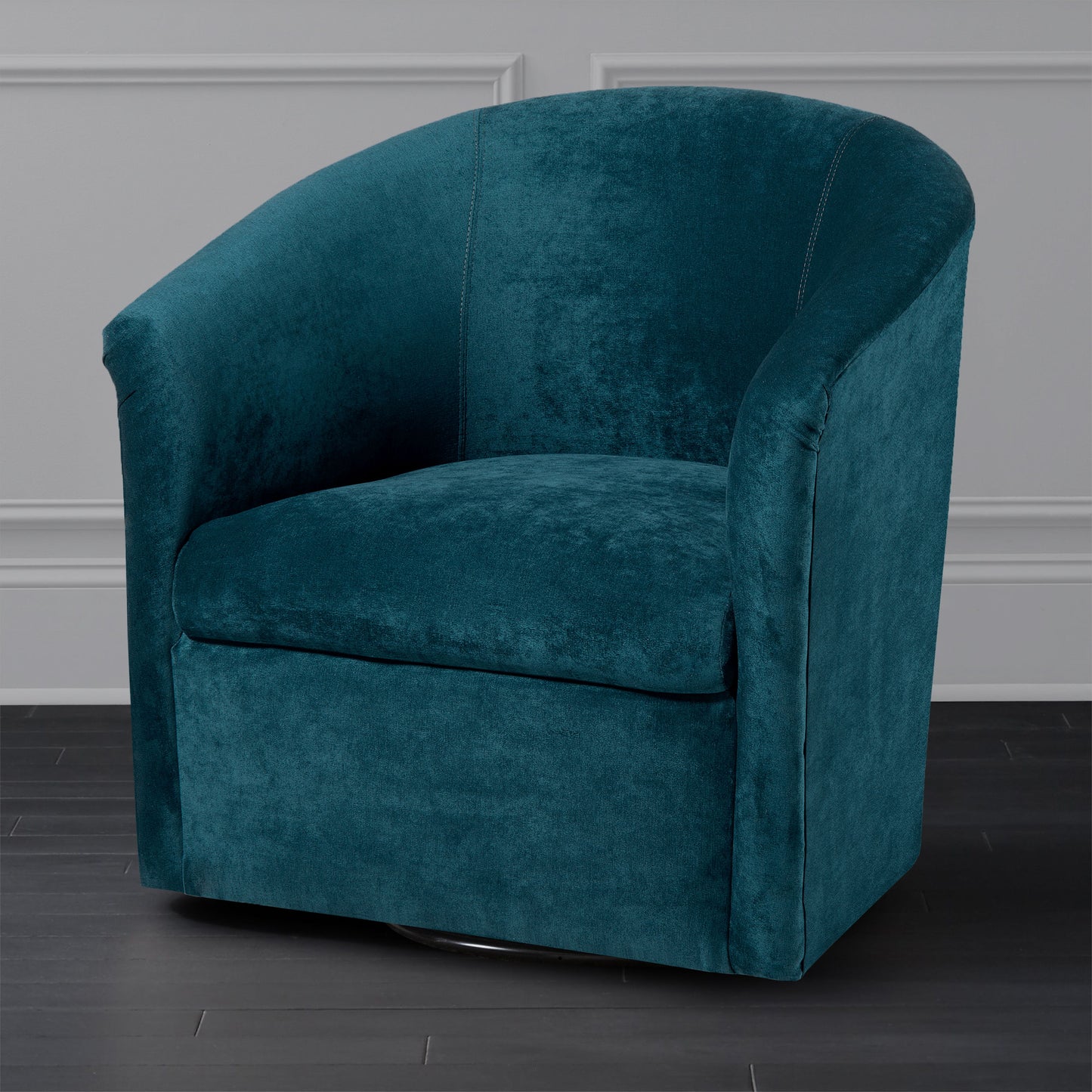 Eden - Swivel Chair With Plush Microfiber Upholstery - Blue