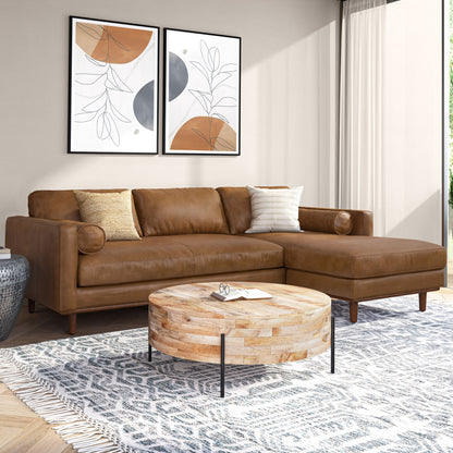 Morrison - Right Sectional Sofa - Caramel Brown
