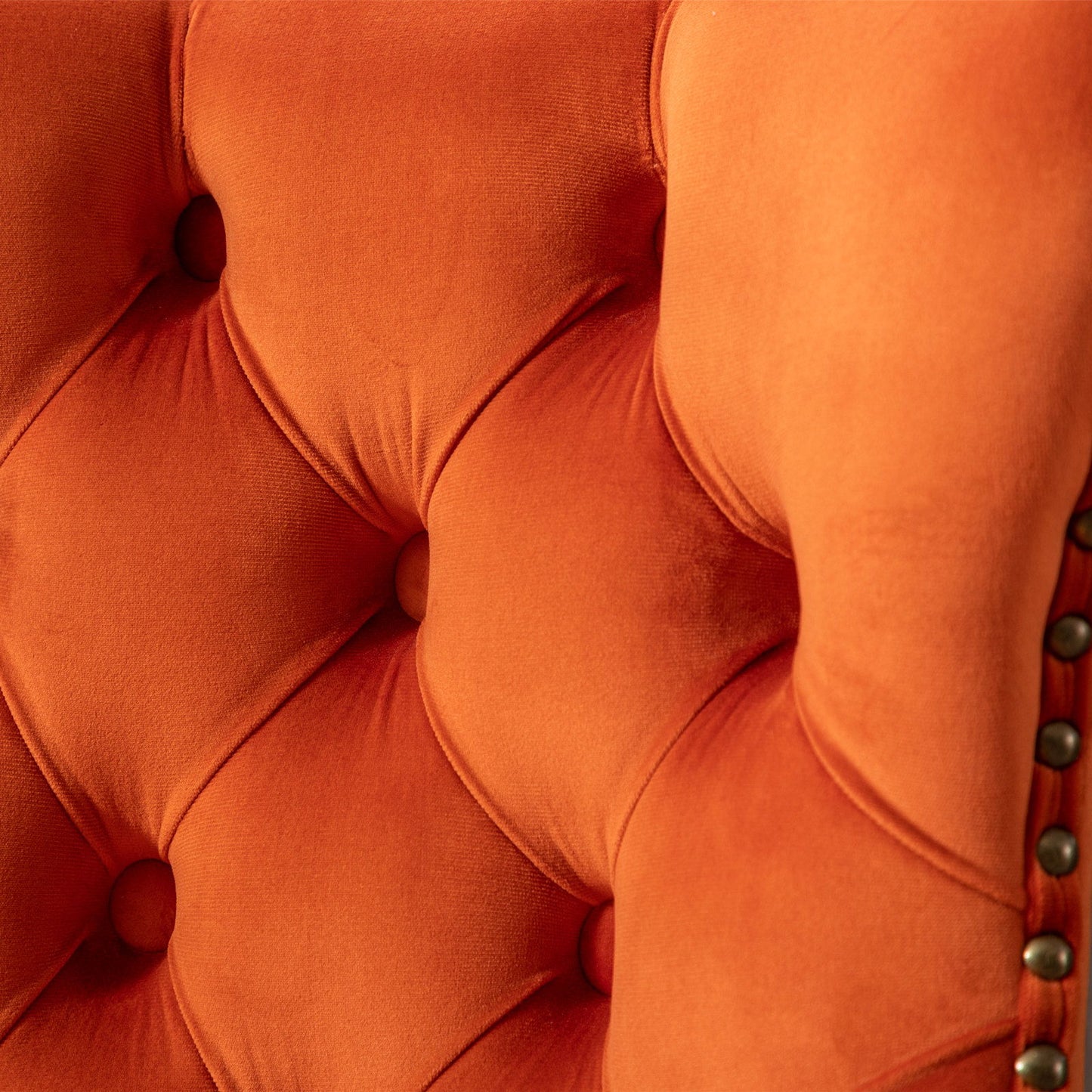 Swivel Velvet Barstools Adjusatble Seat Height, Modern Upholstered Bar Stools With Backs Comfortable Tufted For Home Pub And Kitchen Island (Set of 2) - Orange
