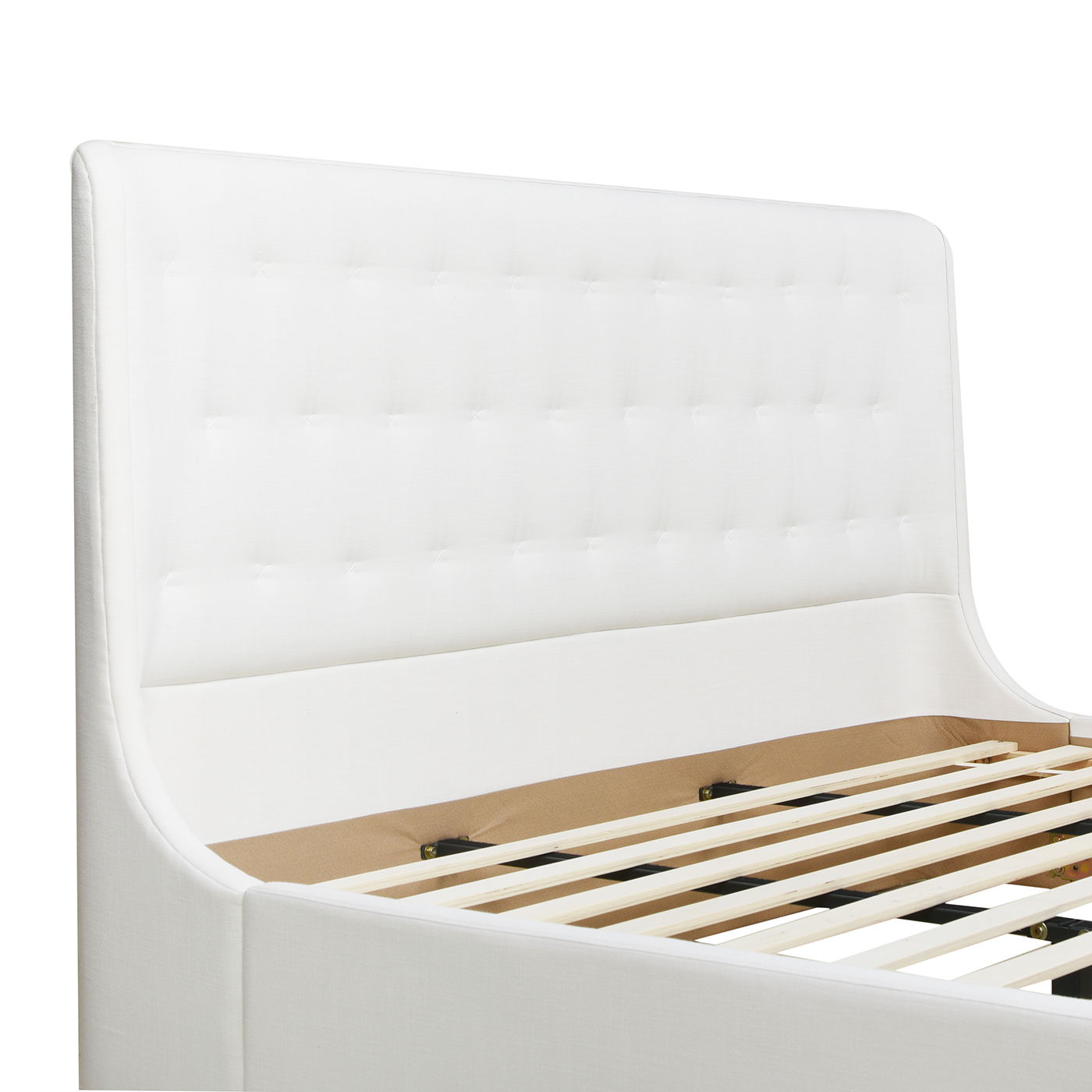 Brooks - King Contemporary Tufted Shelter Platform Bed - Antique White